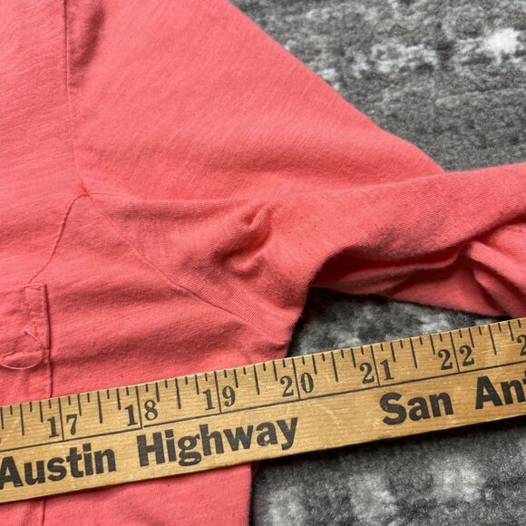 Lauren Ralph Lauren Womens Cotton Knit Sleep Shirt Large Coral Roll Tab Sleeve - Picture 4 of 8